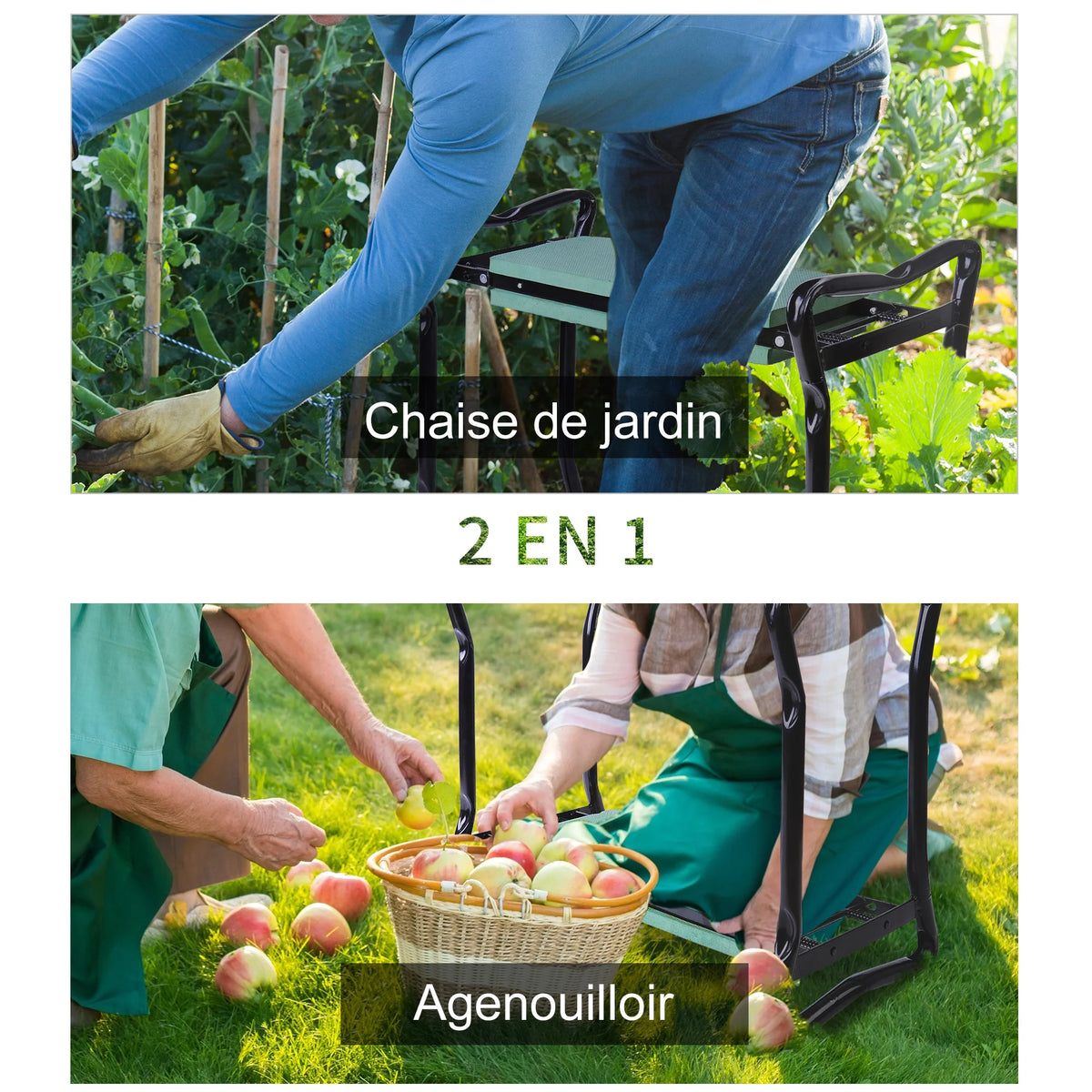 Tabouret de jardinage pliable