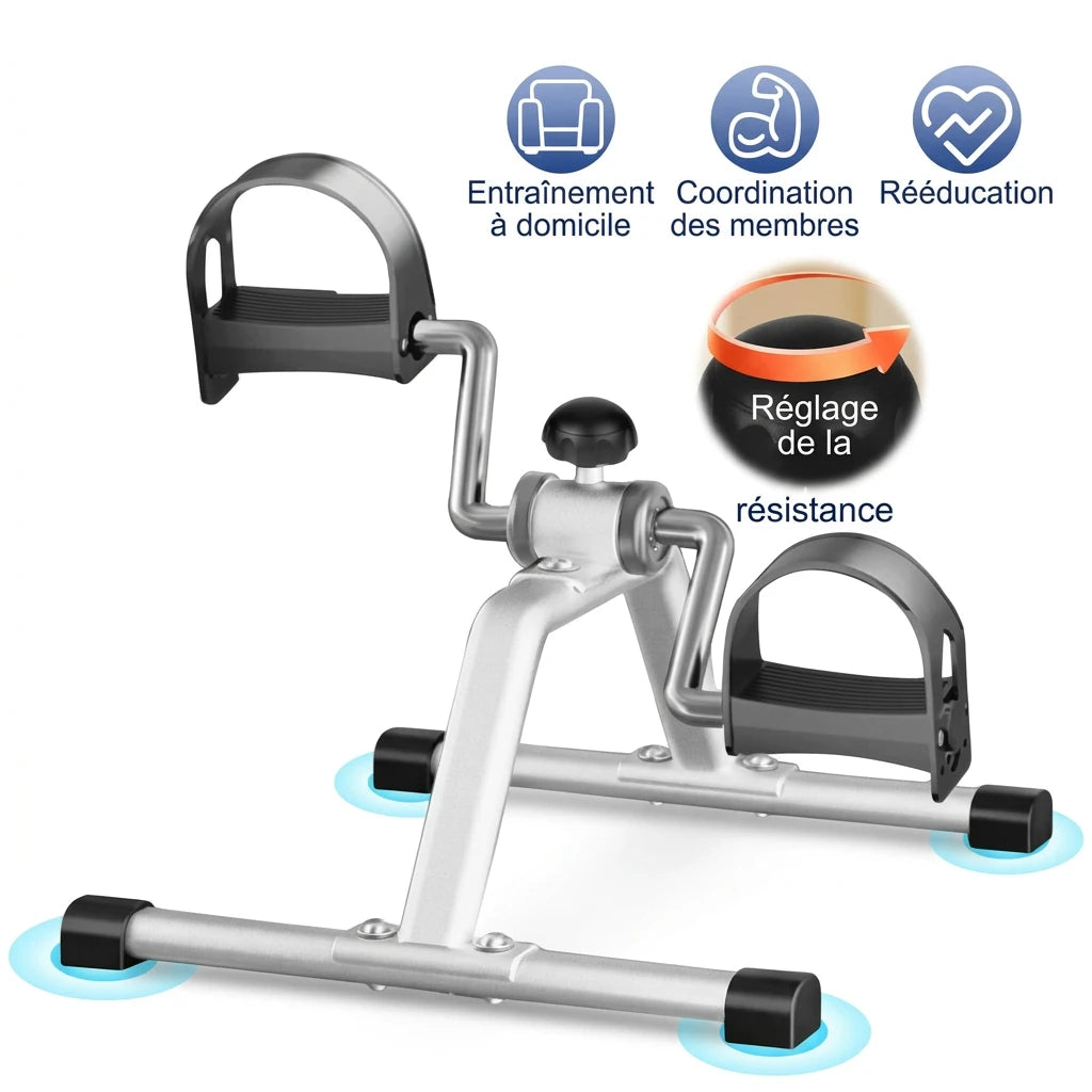 Vélo pédalier de rééducation pliable – Pédalier électrique bras et jambes pour senior, PMR et rééducation à domicile