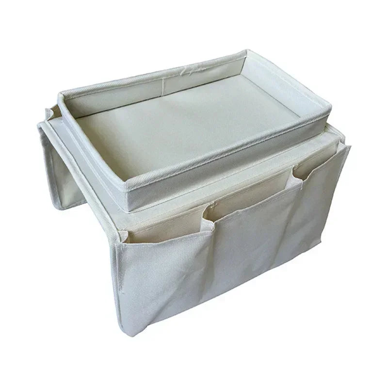 Organisateur d’accoudoir de canapé multi-poches – Plateau rangement télécommande et accessoires pour salon