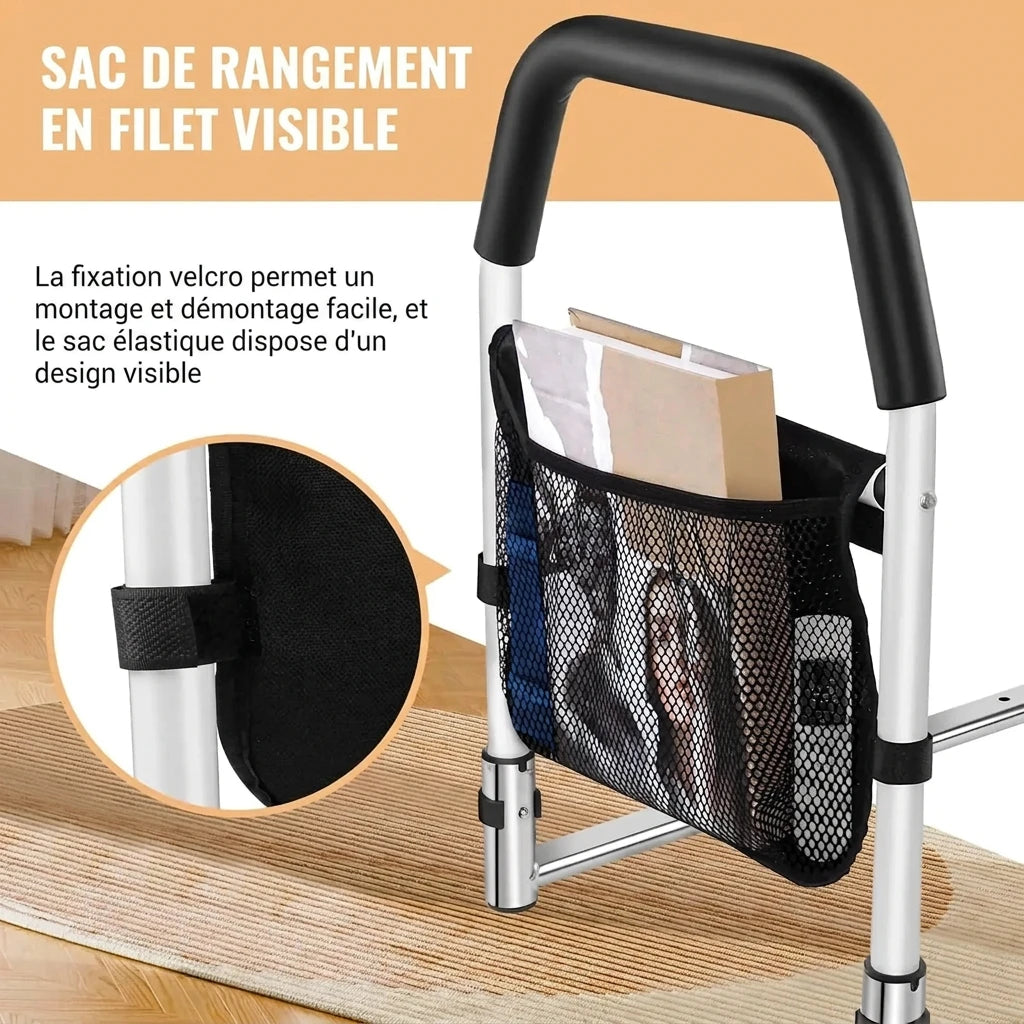 Barre d'appui de lit avec sac