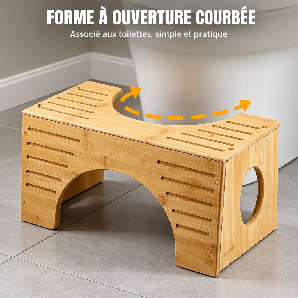 Repose-pieds pour toilettes en bambou