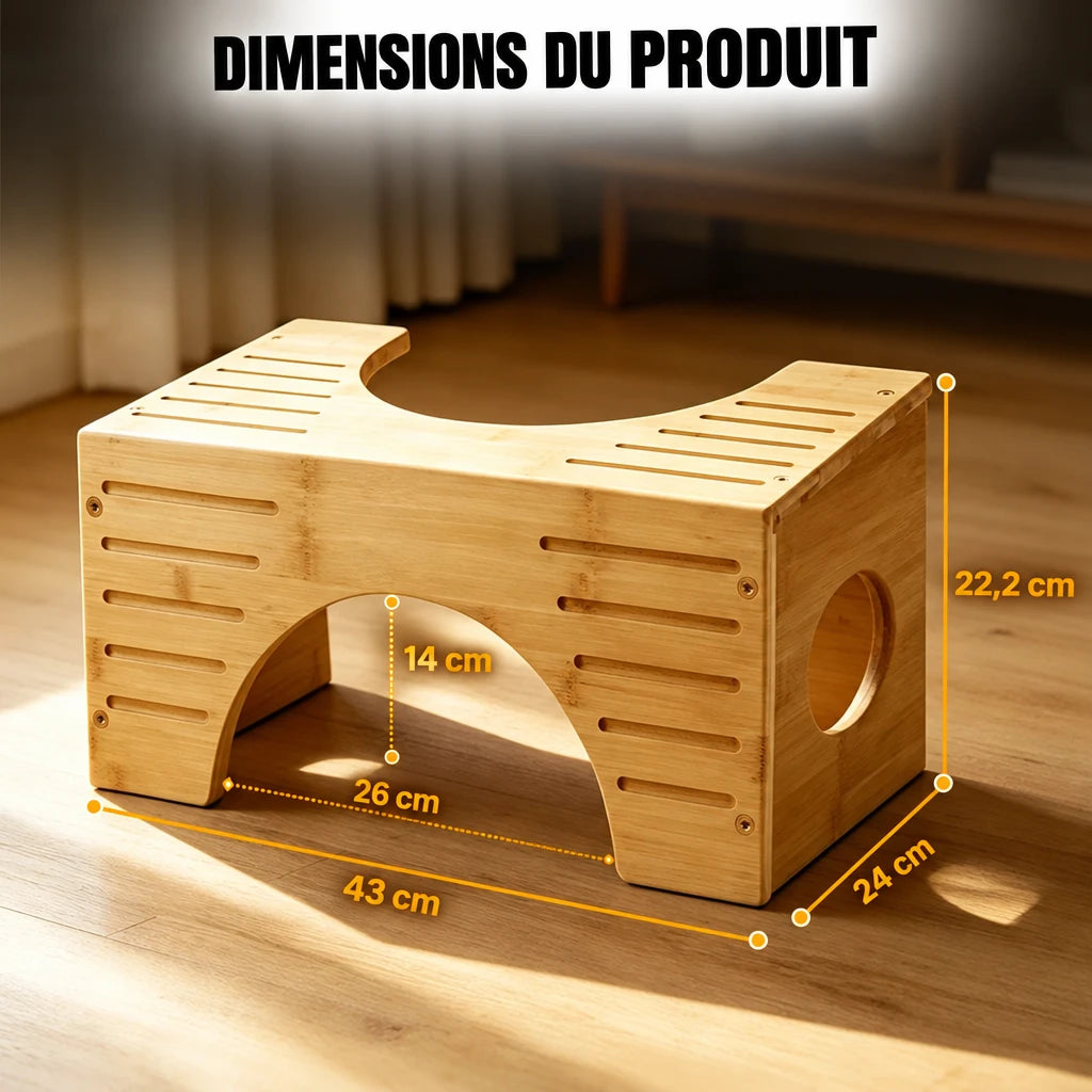 Repose-pieds pour toilettes en bambou