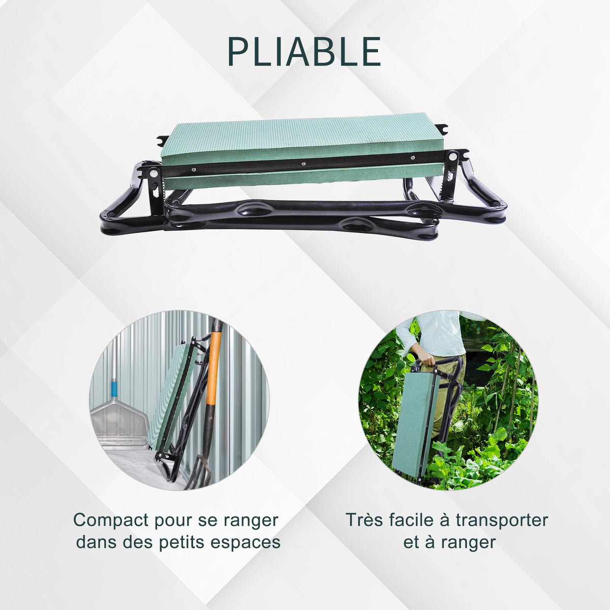 Tabouret de jardinage pliable