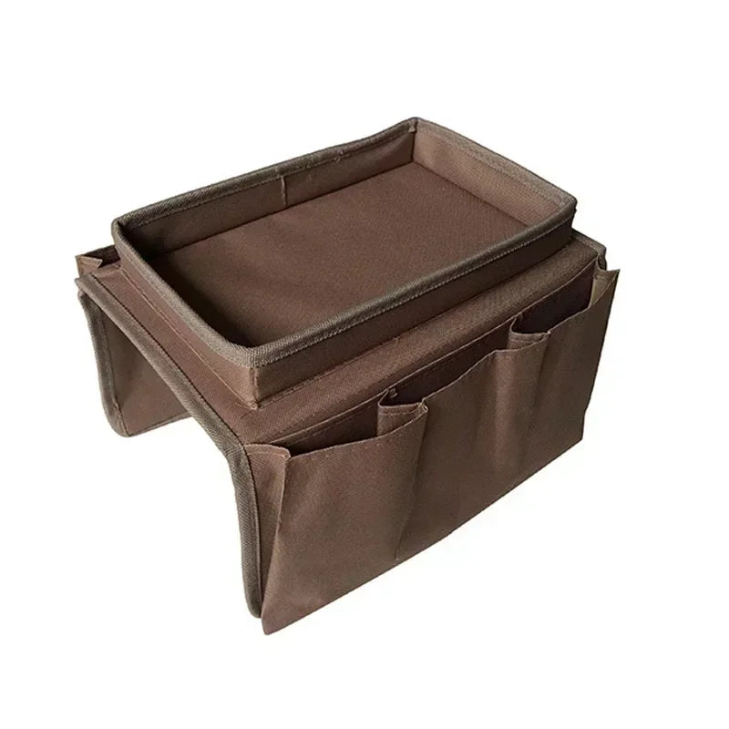 Organisateur d’accoudoir de canapé multi-poches – Plateau rangement télécommande et accessoires pour salon