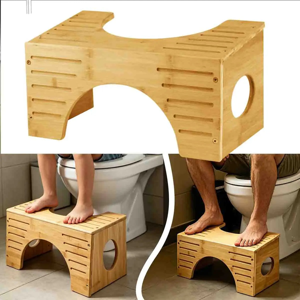Repose-pieds pour toilettes en bambou